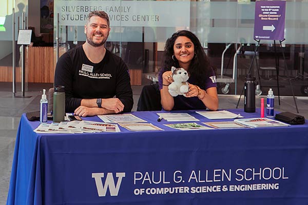 Student Recruitment Representatives at a table for Admitted Student Day